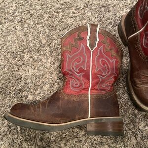 Ariat Red and Brown Western Boots